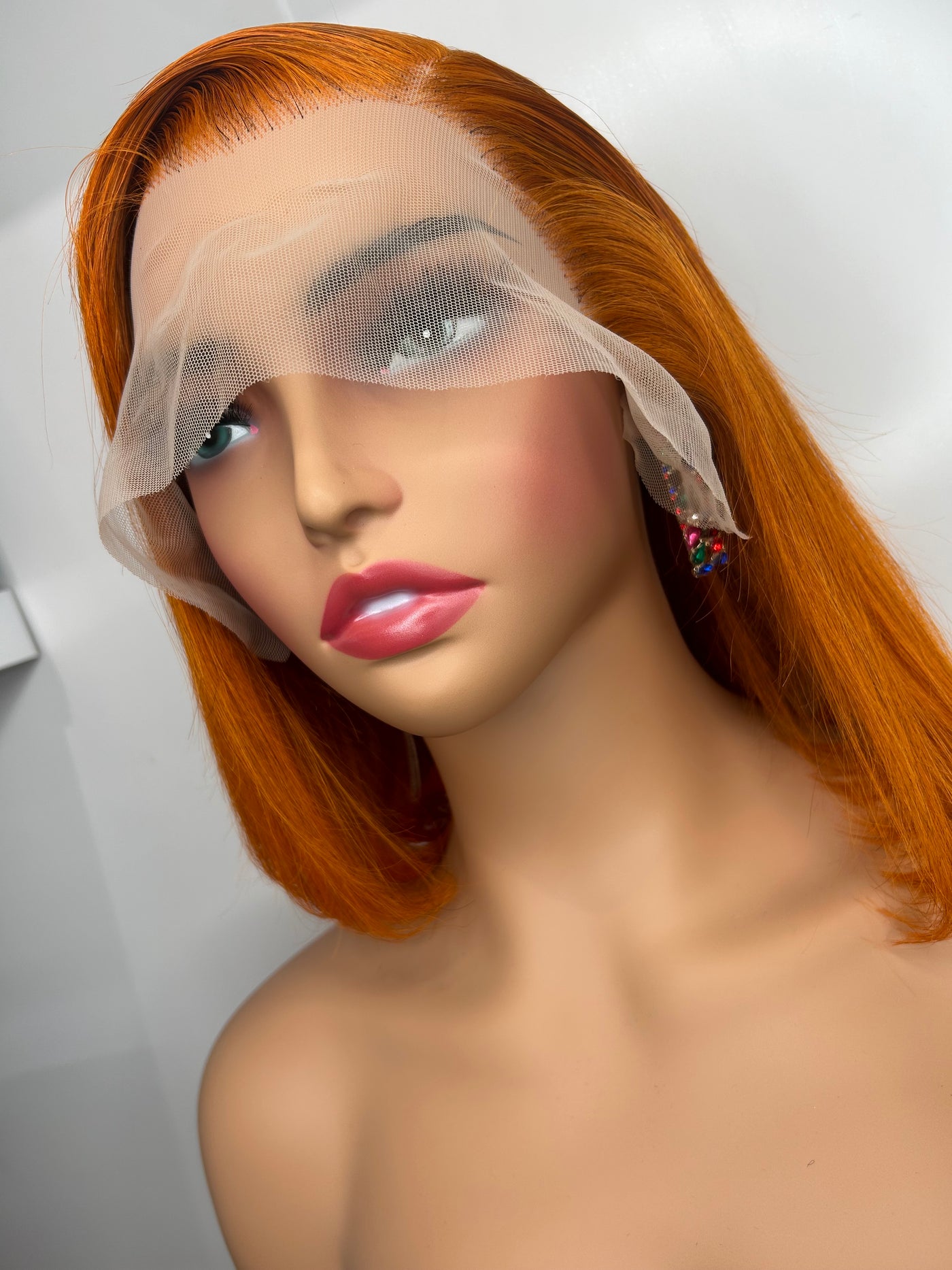 Transparent lace orange bob