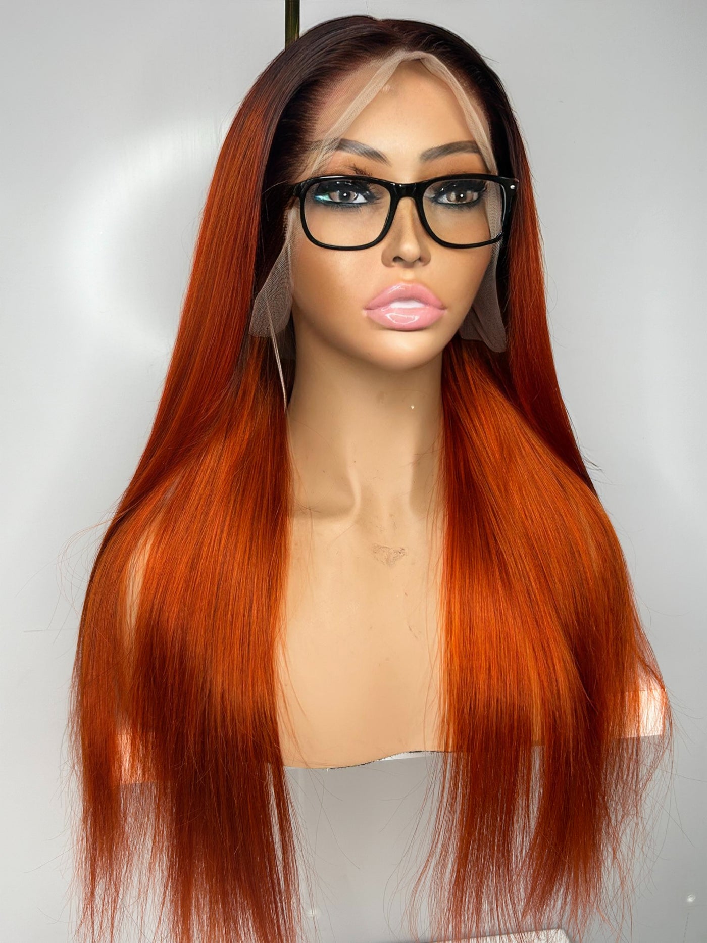 Straight 13x4 Ombre orange 24”