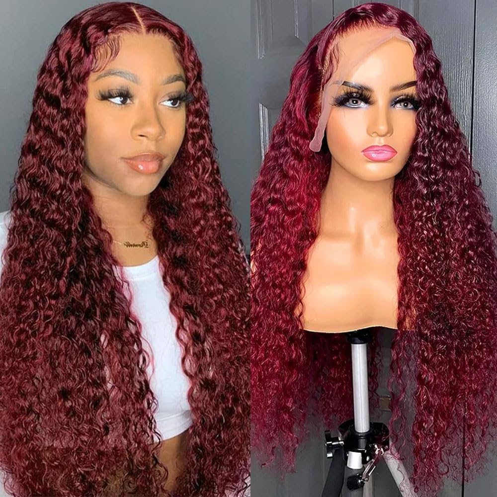 Burgundy 13x4 jerry curls natural virgin hair