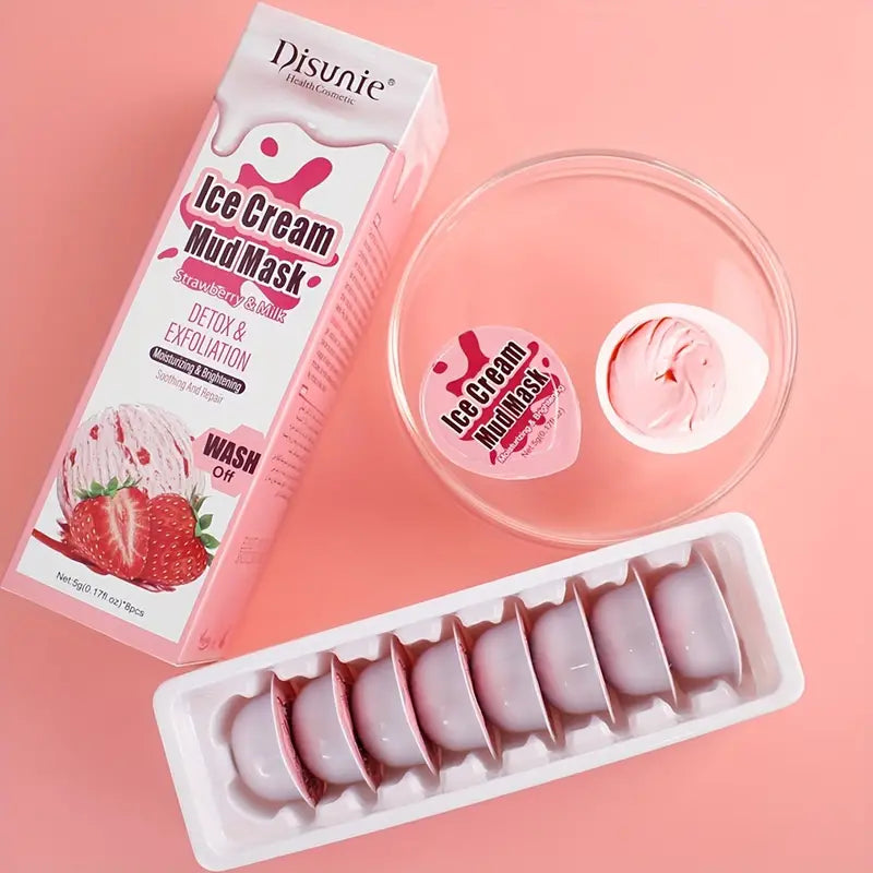 Strawberry Milk Mud Facial Mask - Hydrating and Nourishing Daily Skin Care Treatment