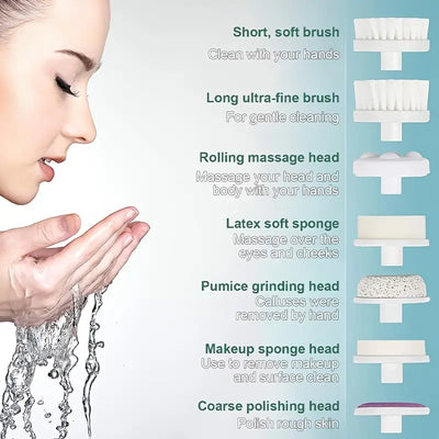 Electric Facial Cleansing Brush - 7-in-1